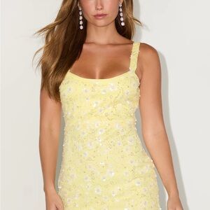 Lulu's Dazzling Forever Yellow Sequin Dress